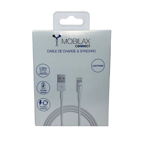 Câble Lightning pour iPhone MBX 1m Blanc
