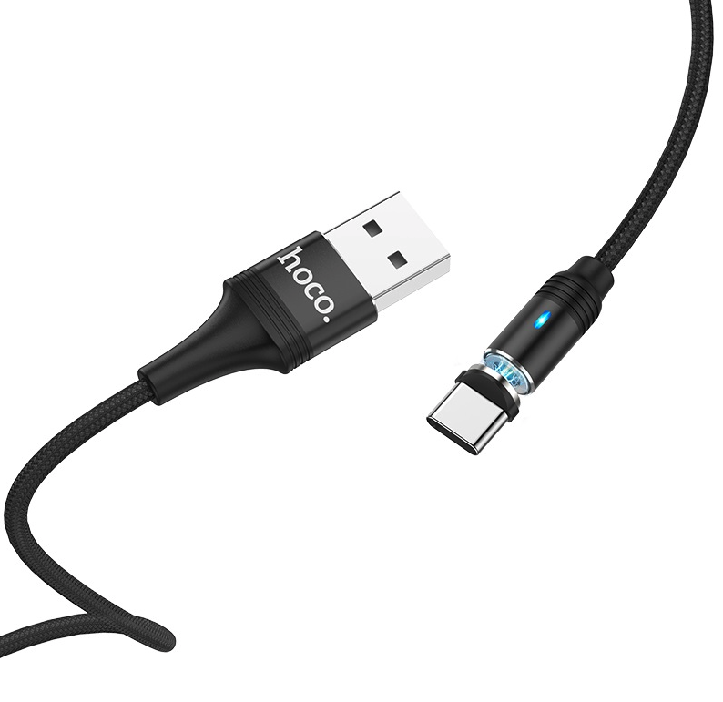Câble USB-C Magnétique 1,2M Hoco U76 noir
