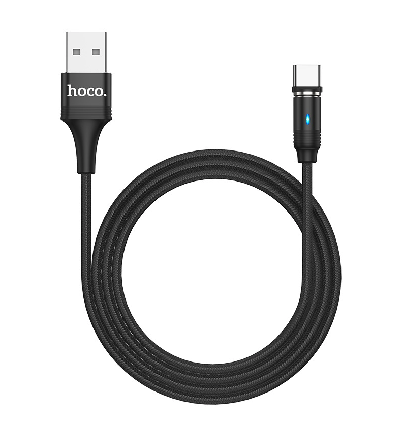 Câble USB-C Magnétique 1,2M Hoco U76 noir