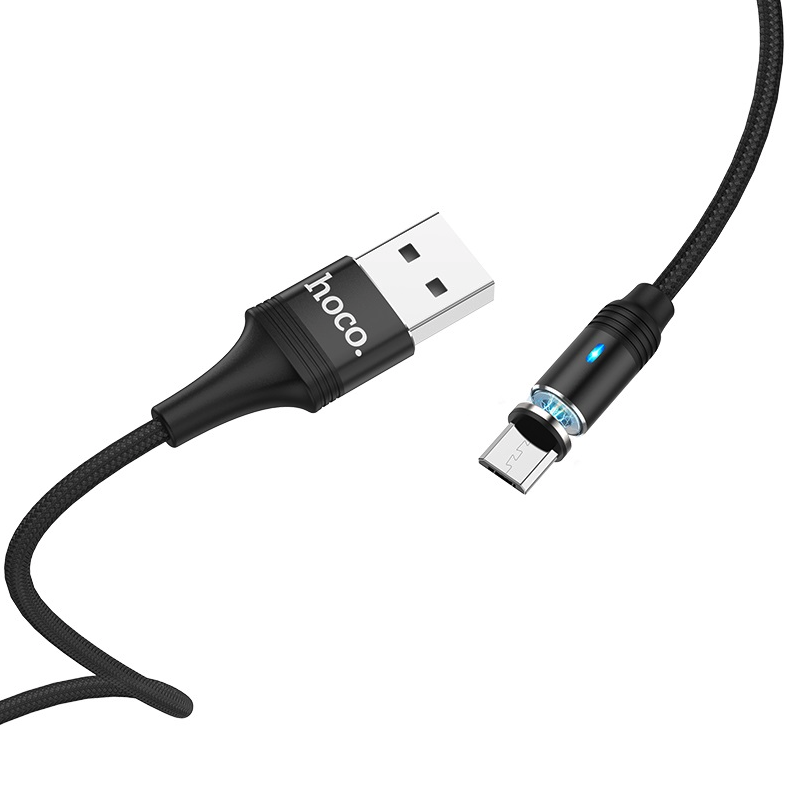 Câble Micro-USB Magnétique 1,2M Hoco U76 noir