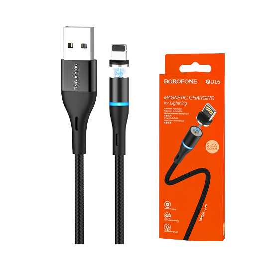 Câble Lightning Magnétique 1,2M Borofone BU16 noir