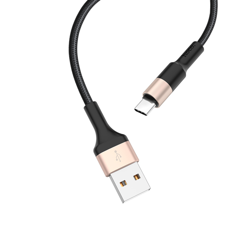 Câble USB-C Hoco X26 noir/doré 1m