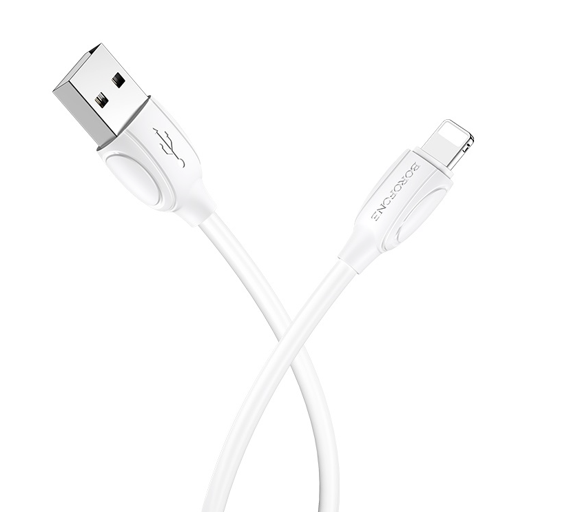 Câble Lightning 2.4A borofone (BX19) blanc 1m