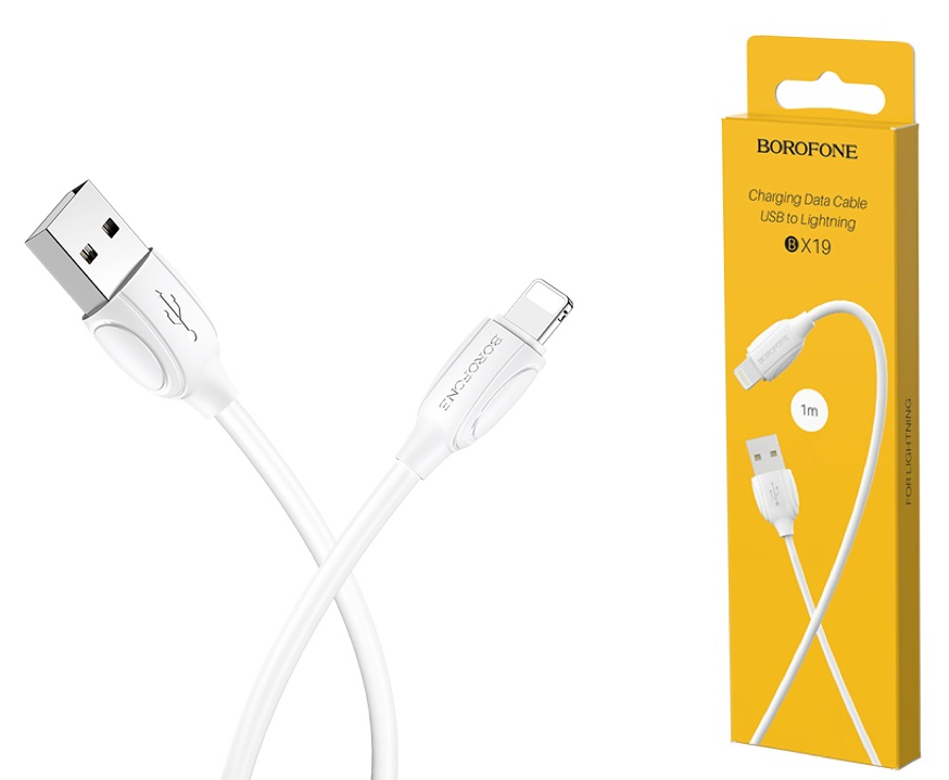 Câble Lightning 2.4A borofone (BX19) blanc 1m