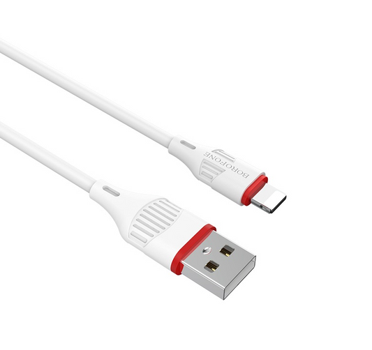 Câble Lightning 2.4A borofone blanc 1m BX17