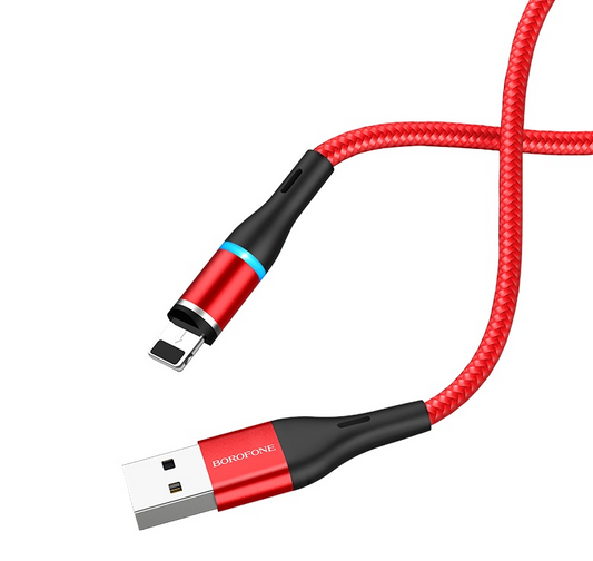 Câble Lightning Magnétique 1,2M Borofone BU16 rouge