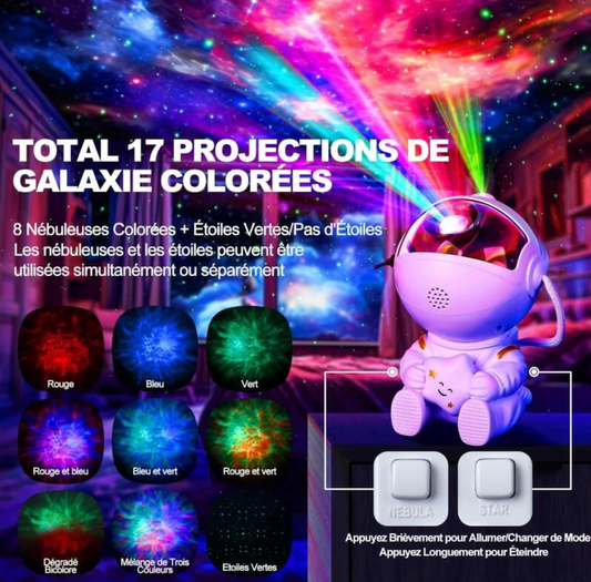 Projecteur LED nébuleuse ciel étoilé galaxie Astronaute (Modèle étoile blanc)