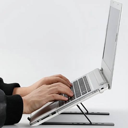 Support Ordinateur Portable Macbook et PC Ajustable – Léger & Pliable (Noir, 13" à 15")