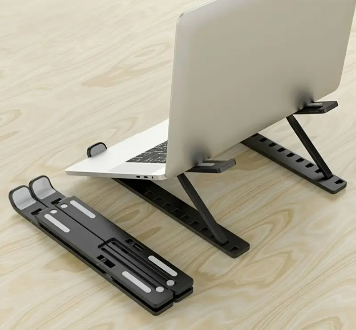 Support Ordinateur Portable Macbook et PC Ajustable – Léger & Pliable (Noir, 13" à 15")