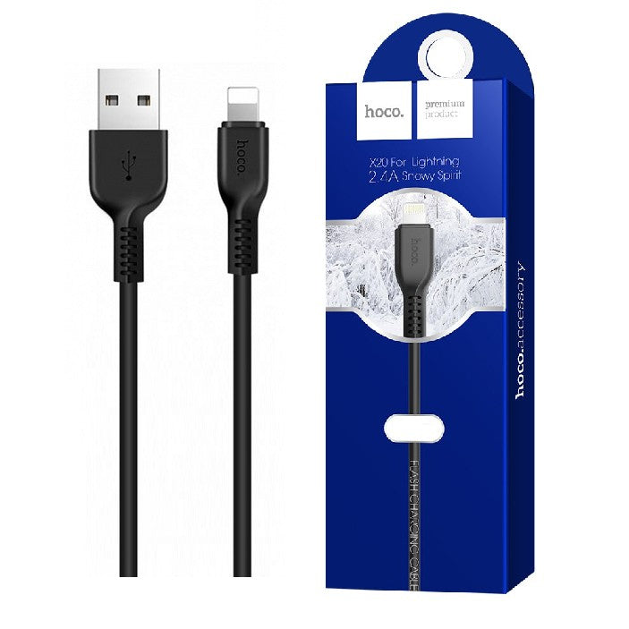 Câble Lightning 2 ou 3 mètres au choix - Hoco X20 Noir