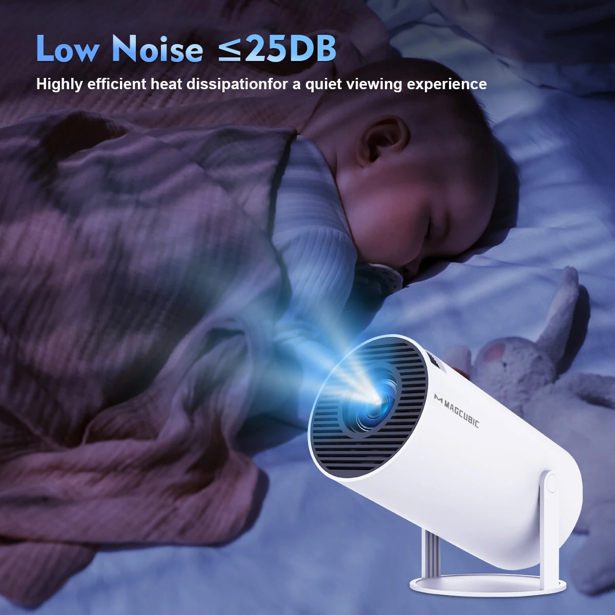 Magcubic Vidéo Projecteur Android 11 Dual Wifi6 260ANSI BT5.0 1080P 1280*720P HY300PRO Blanc