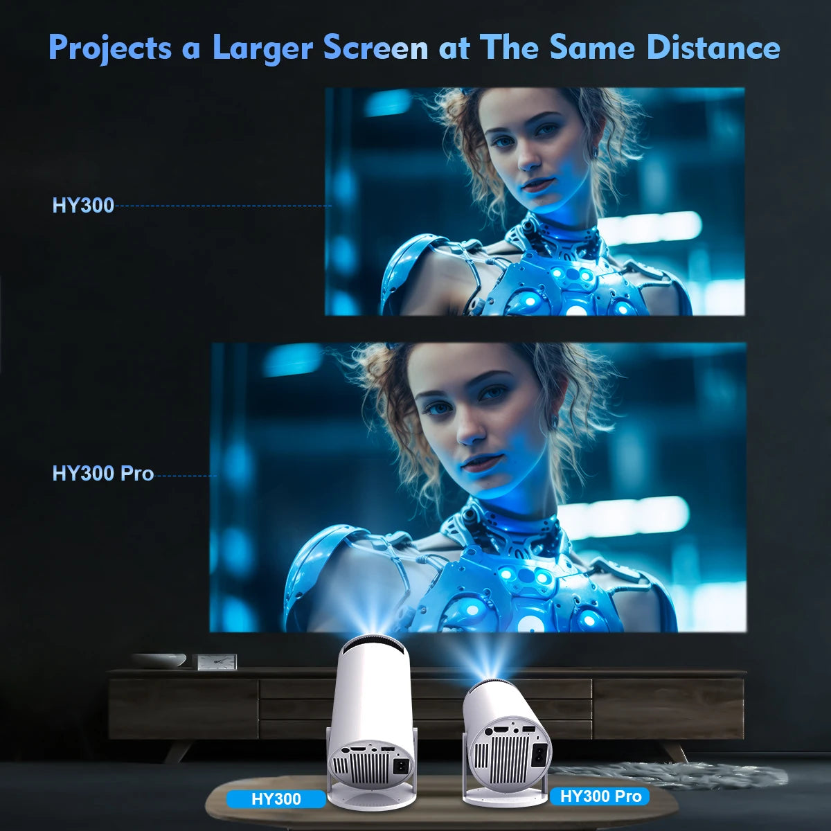 Magcubic Vidéo Projecteur Android 11 Dual Wifi6 260ANSI BT5.0 1080P 1280*720P HY300PRO Blanc