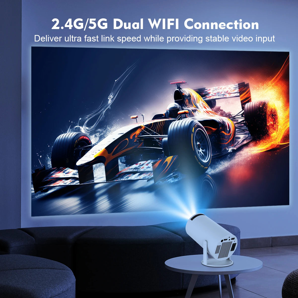 Magcubic Vidéo Projecteur Android 11 Dual Wifi6 260ANSI BT5.0 1080P 1280*720P HY300PRO Blanc