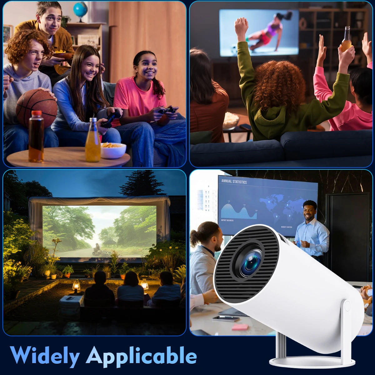 Magcubic Vidéo Projecteur Android 11 Dual Wifi6 260ANSI BT5.0 1080P 1280*720P HY300PRO Blanc