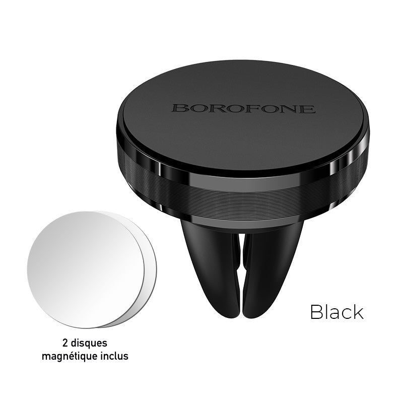 Support téléphone magnétique pour grille d'aération voiture Air Outlet BH8 Borofone noir