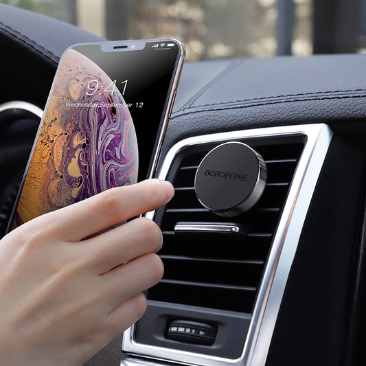 Support téléphone magnétique pour grille d'aération voiture Air Outlet BH8 Borofone noir