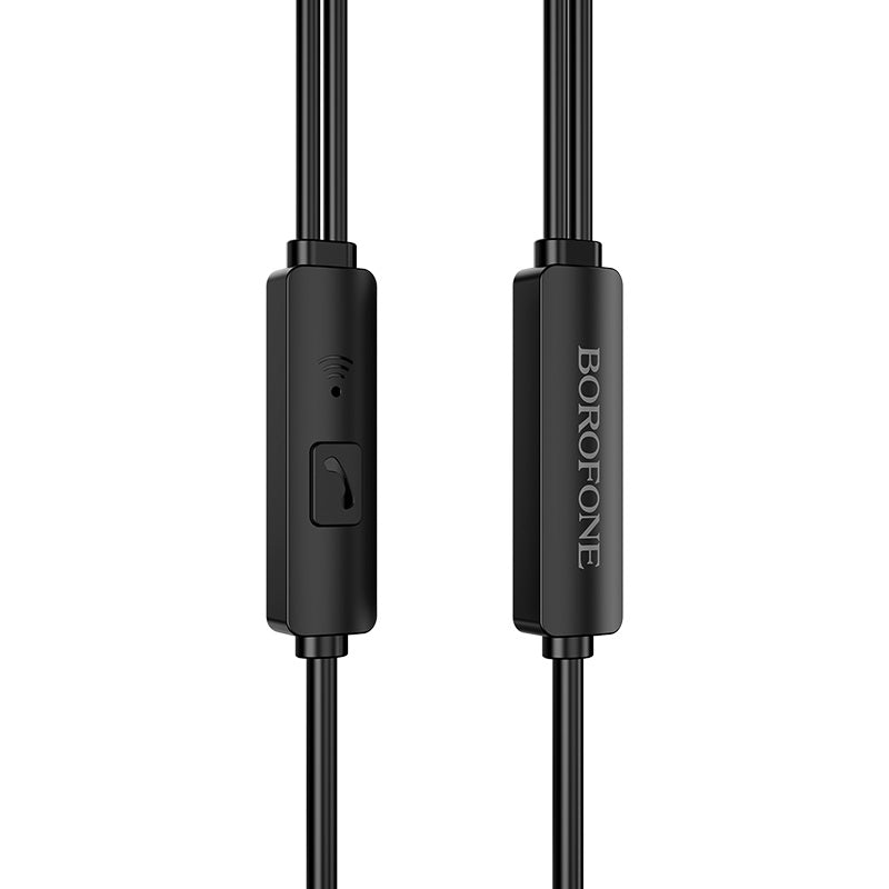 Ăcouteurs intra-auriculaires avec micro, prise audio 3,5 mm, bouton de commande, cĂąble 1,2 m Borofone BM47 noir