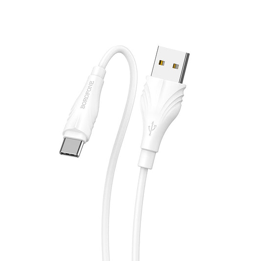 Câble USB-C 2 mètres 3A borofone blanc BX18