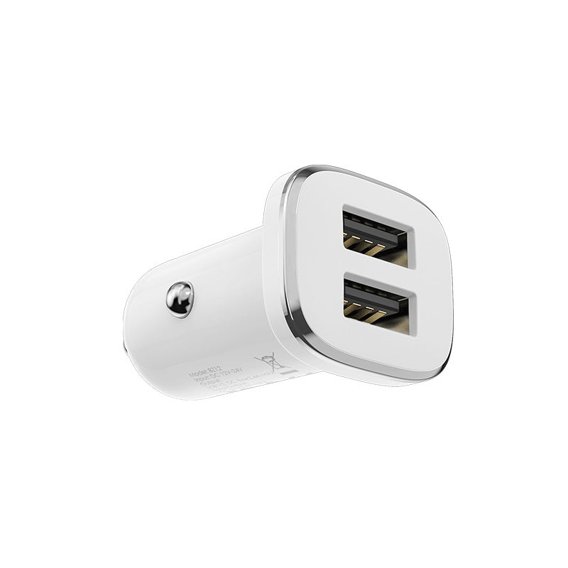 Kit chargeur allume cigare double USB + câble Lightning 1m borofone BZ12 blanc