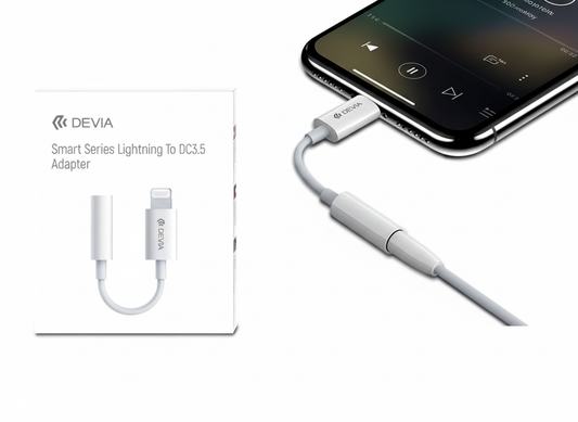 Adaptateur Audio Lightning vers Jack 3.5mm DEVIA Blanc