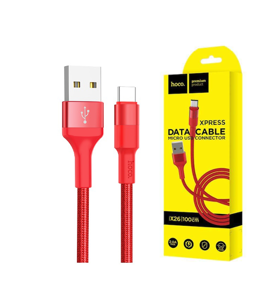 Câble USB-C Hoco X26 rouge 1m