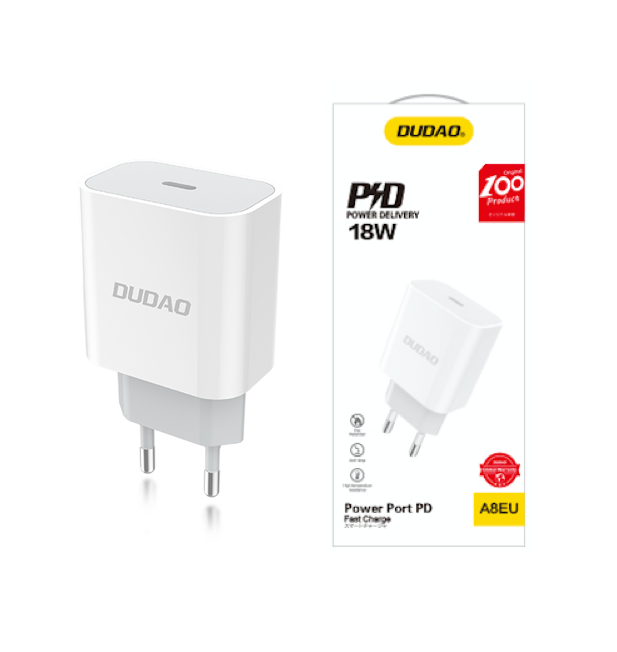 Chargeur secteur 18W USB-C dudao A8eu blanc