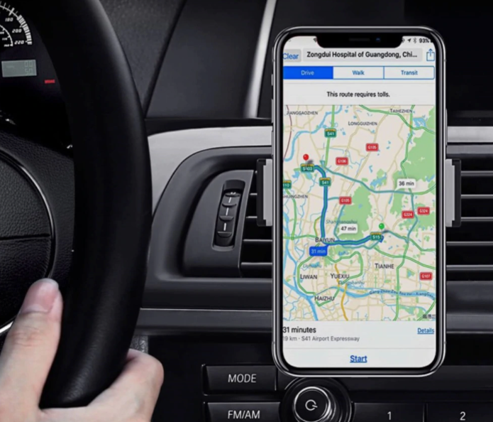 Support téléphone universel extensible jusqu'à 6 pouces pour voiture noir