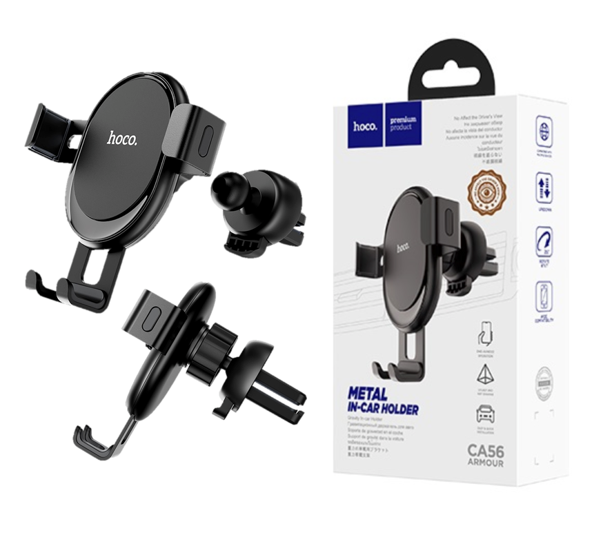 Support téléphone universel hoco ca56 pour grille d'aération extensible jusqu'à 6 pouces noir