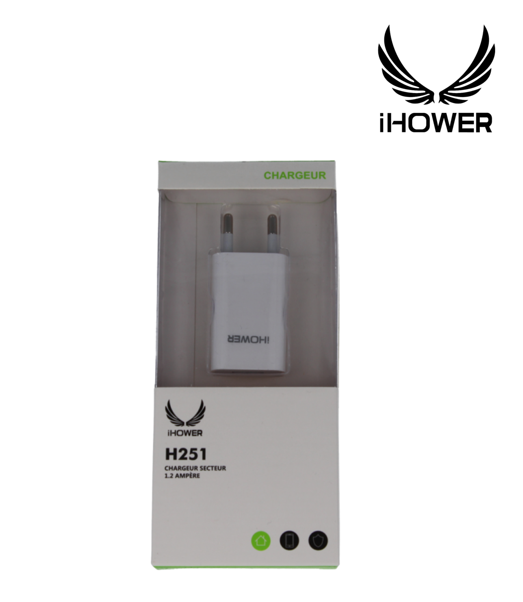 Chargeur secteur USB 1.2A iHower H251 blanc