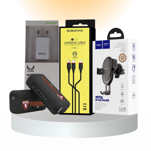 Pack câble de charge 3en1 + chargeur secteur USB + batterie Powerbank 2600mAh + support téléphone pour voiture