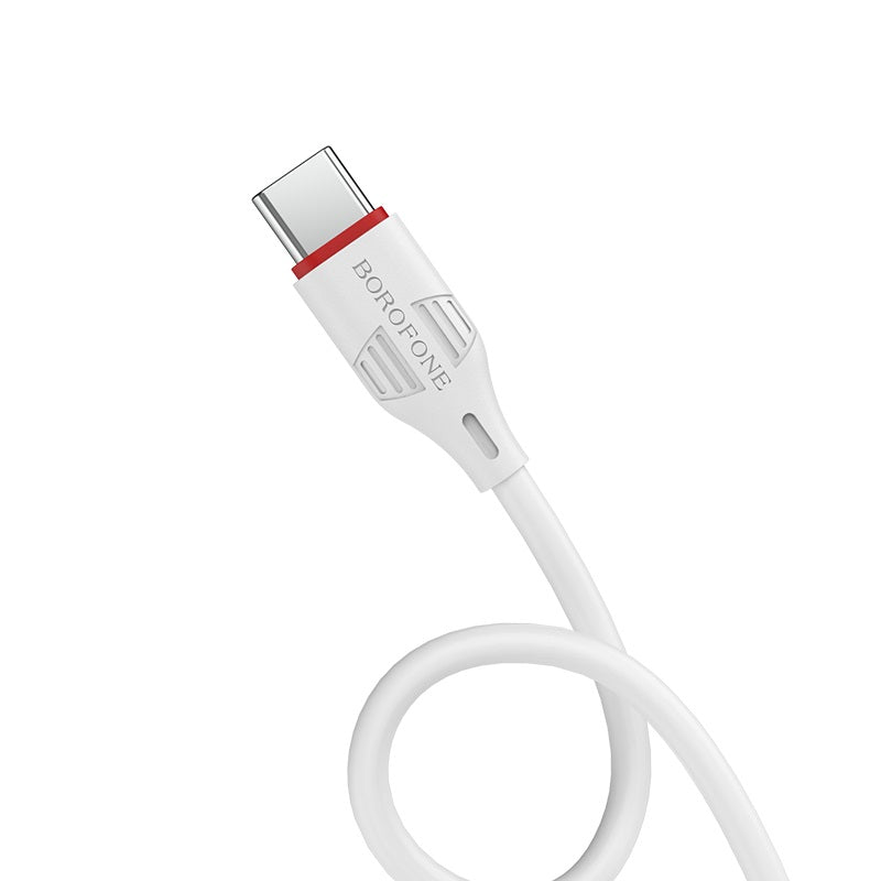 Câble USB-C 3A borofone blanc 1m BX17