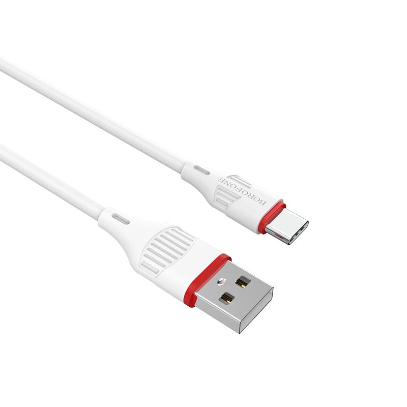Câble USB-C 3A borofone blanc 1m BX17