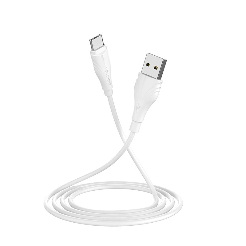 Câble USB-C 2 mètres 3A borofone blanc BX18