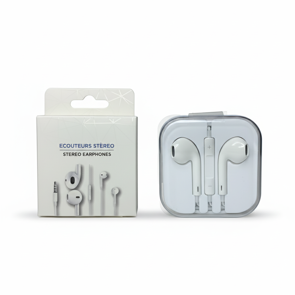 Ecouteur Jack 3.5mm intra-auriculaires MBX avec Micro & Télécommande Blanc